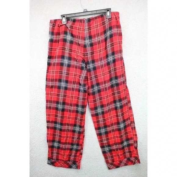 Victoria's Secret Red Plaid Pajama Pants-Size Medium-Drawstring-Pockets - Picture 6 of 7